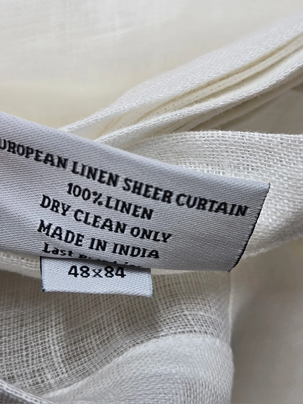 NWT QUINCE Set Of 2 48x84 European Linen Sheer Curtains White 0303